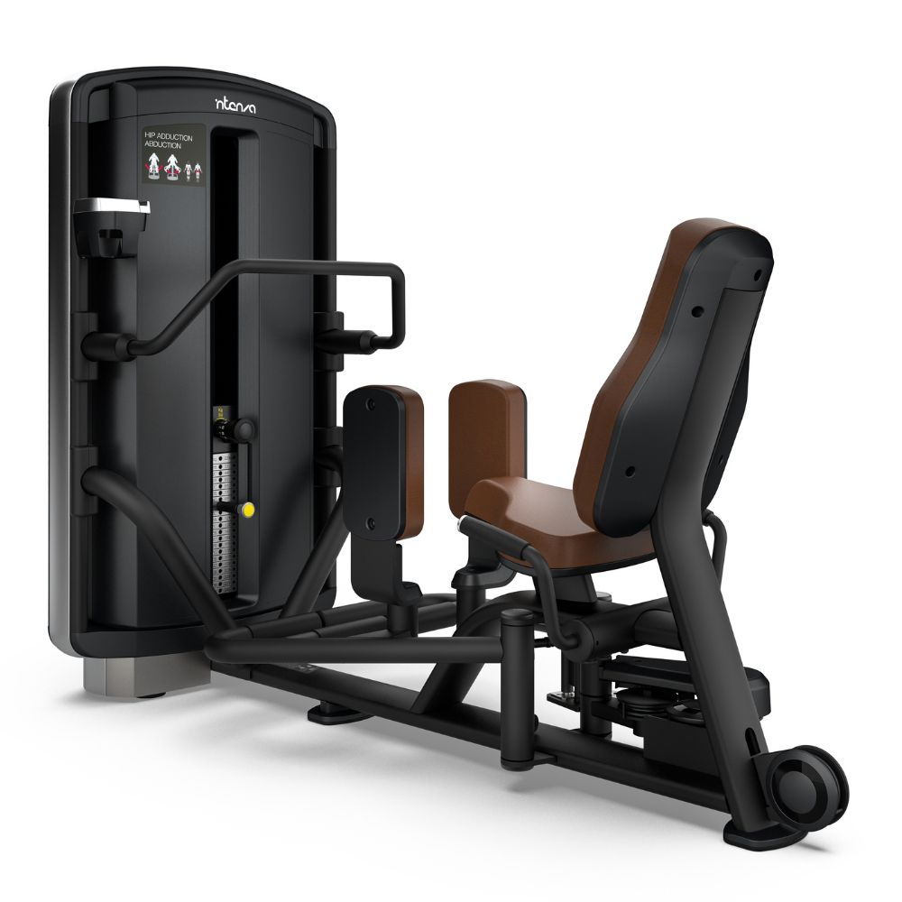 Intenza Hip Adduction Abduction Dezign line fitness machine on white background