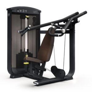 Intenza Shoulder Press EL-04 strength fitness machine, side view on white background