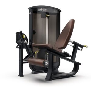 Страничен изглед на силова селекторна машина Intenza Leg Extension Ease Line на бял фон