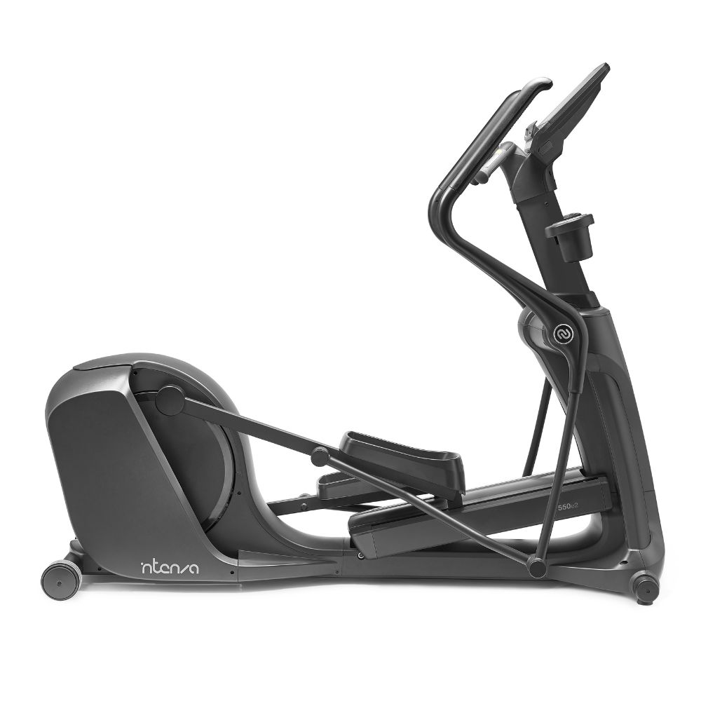 Bočni prikaz Kros trenažera Intenza Elliptical Trainer 550 Series e2+ na beloj pozadini