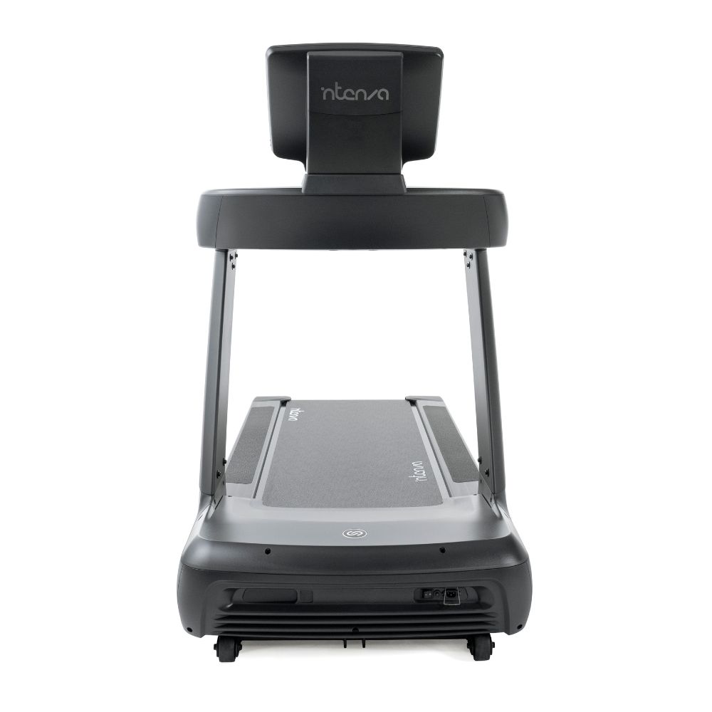 Front view of Intenza Treadmill 450i2 cardio fitness equipment on white background