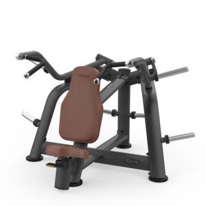 Diagonal view of Intenza Shoulder Press Zone Line plate-loaded strength machine on a white background