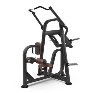 Diagonal view of Intenza Lat Front Pulldown Zone Line plate-loaded strength machine on a white background