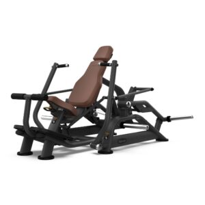 Dijagonalni prikaz sprave za trening snage sa tegovima u pločama Intenza Decline Chest Press Zone Line na beloj pozadini