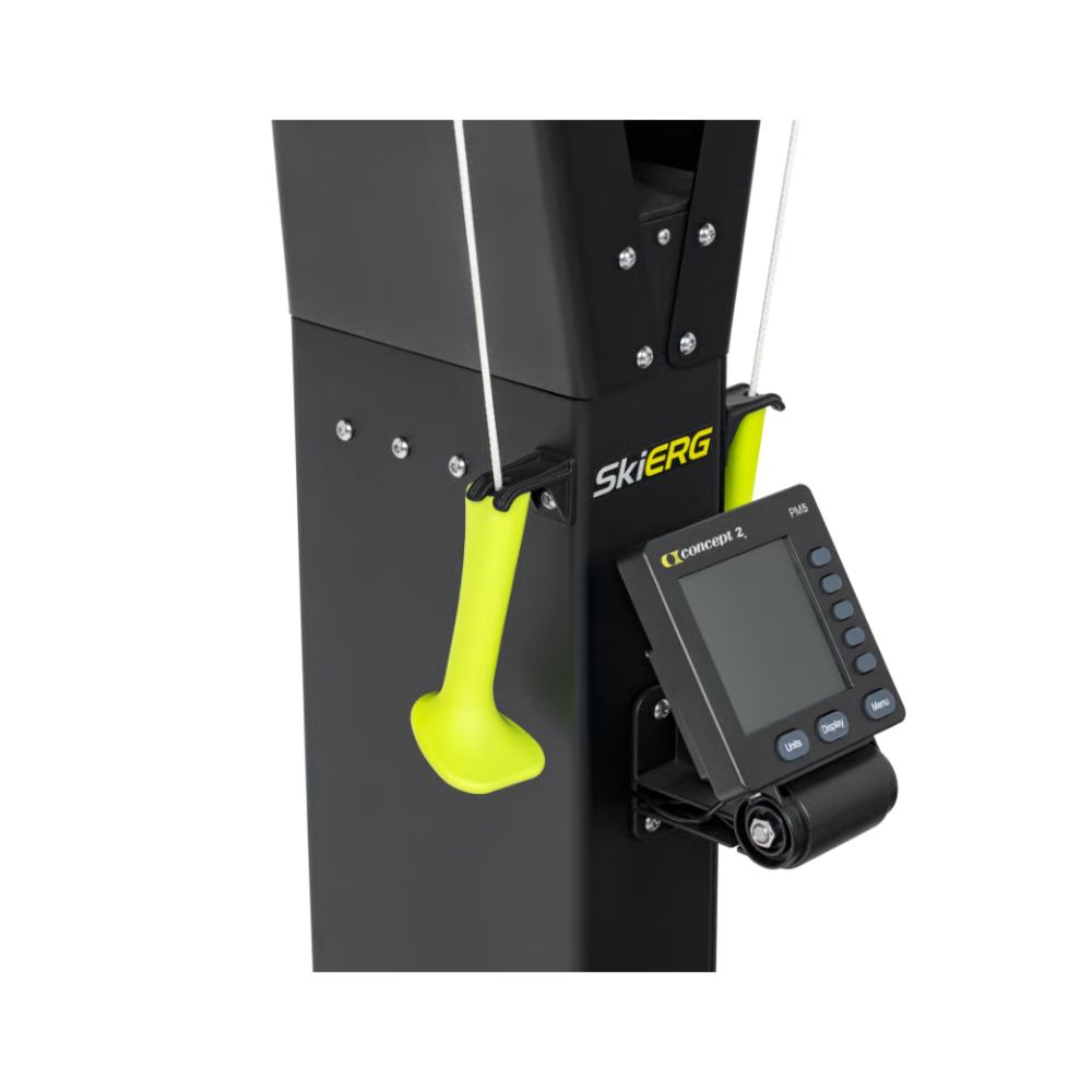 Diagonal view of Concept2 Ski Ergometer Display on white background