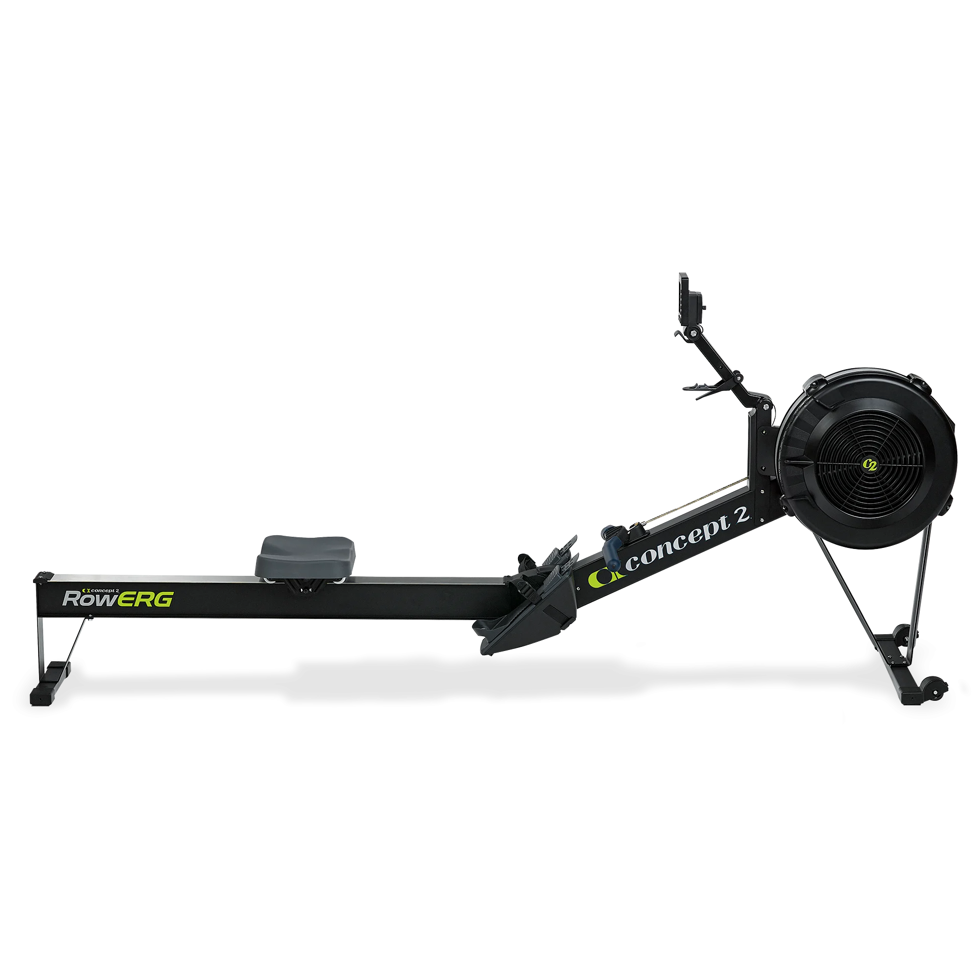 Side view of the rowing machine Concept2 RowERG on white background