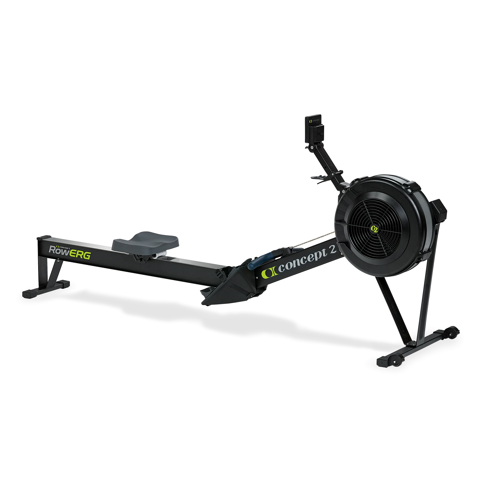 Diagonal front view of the rowing machine Concept2 RowERG on white background