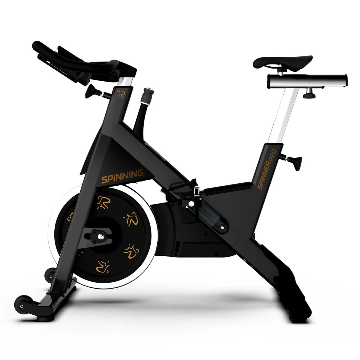Side view of Spinning Spinner Pro bike on white background
